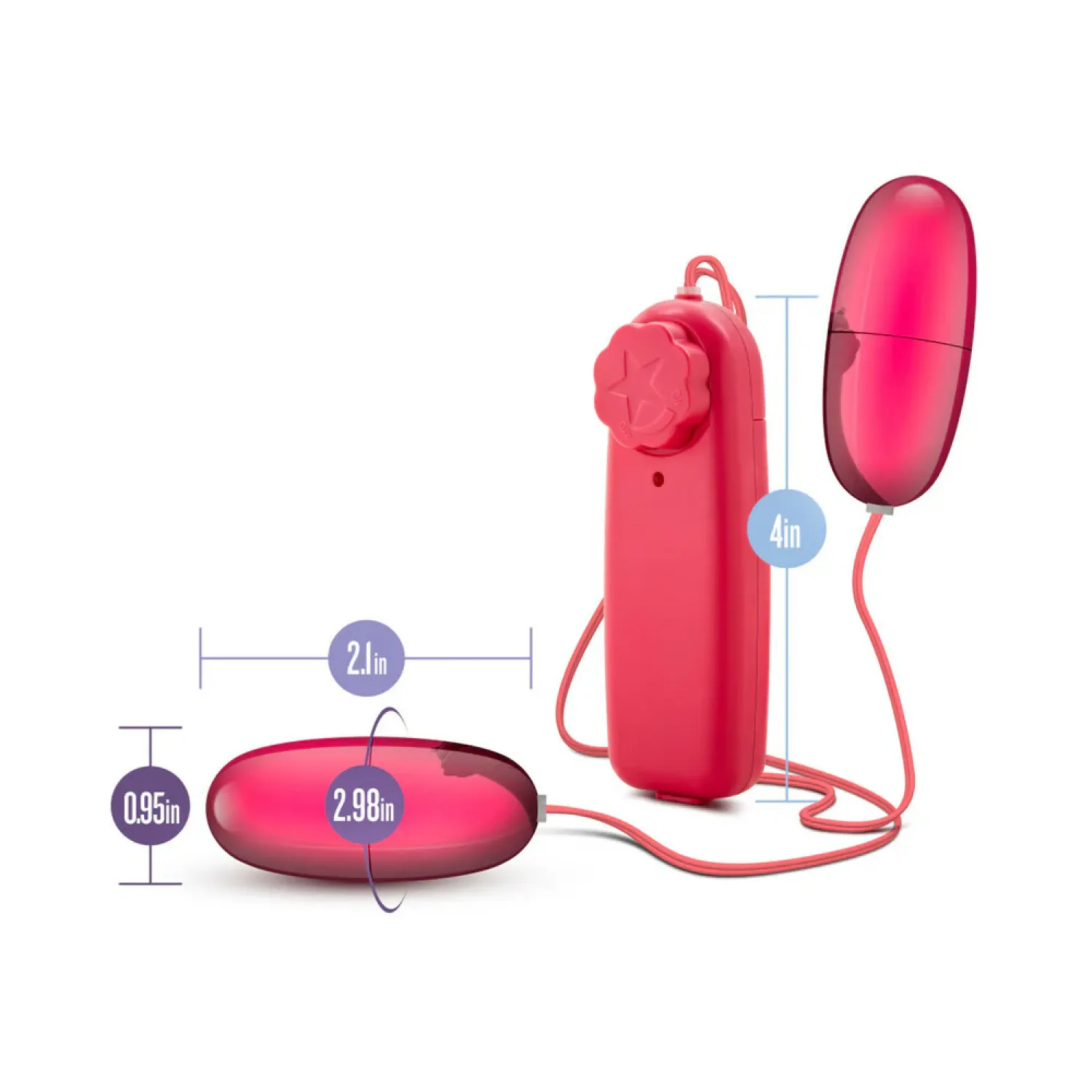 Double Pop Eggs Remote-Controlled Dual Bullet Vibrator Cerise