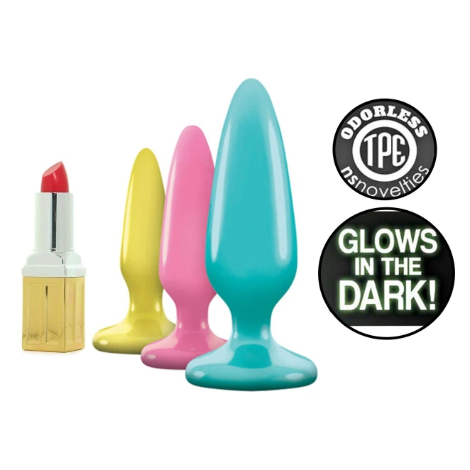 Firefly Glow-in-the-Dark Rainbow Butt Plug Trainer Kit (3 Piece)