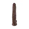14 Inch King Cock Ultra Realistic Suction Cup Dildo with Balls Brown