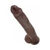 14 Inch King Cock Ultra Realistic Suction Cup Dildo with Balls Brown