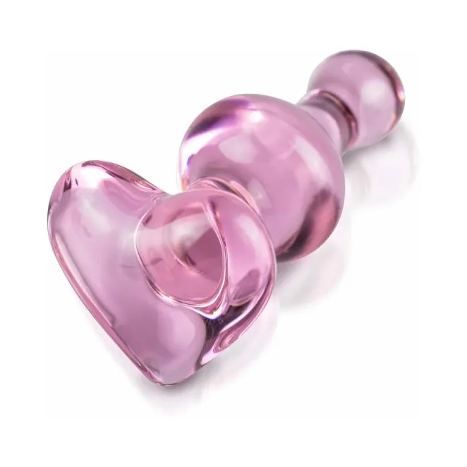 Icicles No. 75 Small Heart Glass Butt Plug 3 Inch