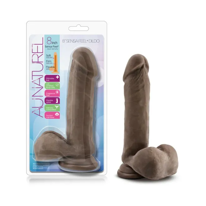 8 Inch Au Naturel Classic Realistic Dildo Brown