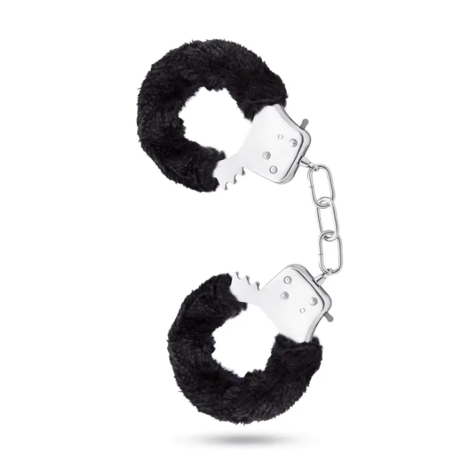 Temptasia Adjustable Faux Fur Handcuffs Black