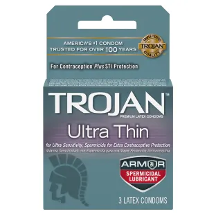 Trojan Ultra Thin Armor Spermicidal Condoms 3-Pack