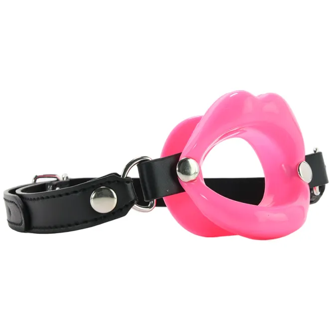 Silicone Lips Adjustable Open-Mouth Gag Pink