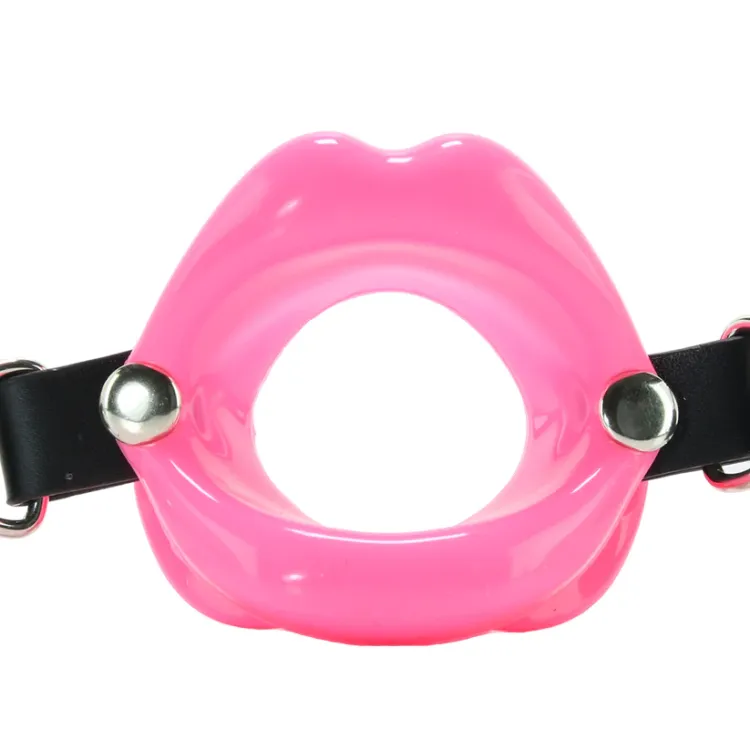 Silicone Lips Adjustable Open-Mouth Gag Pink Silicone Lips Adjustable Open-Mouth Gag Pink