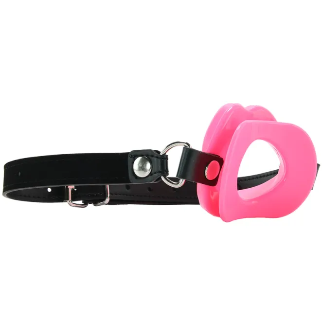 Silicone Lips Adjustable Open-Mouth Gag Pink