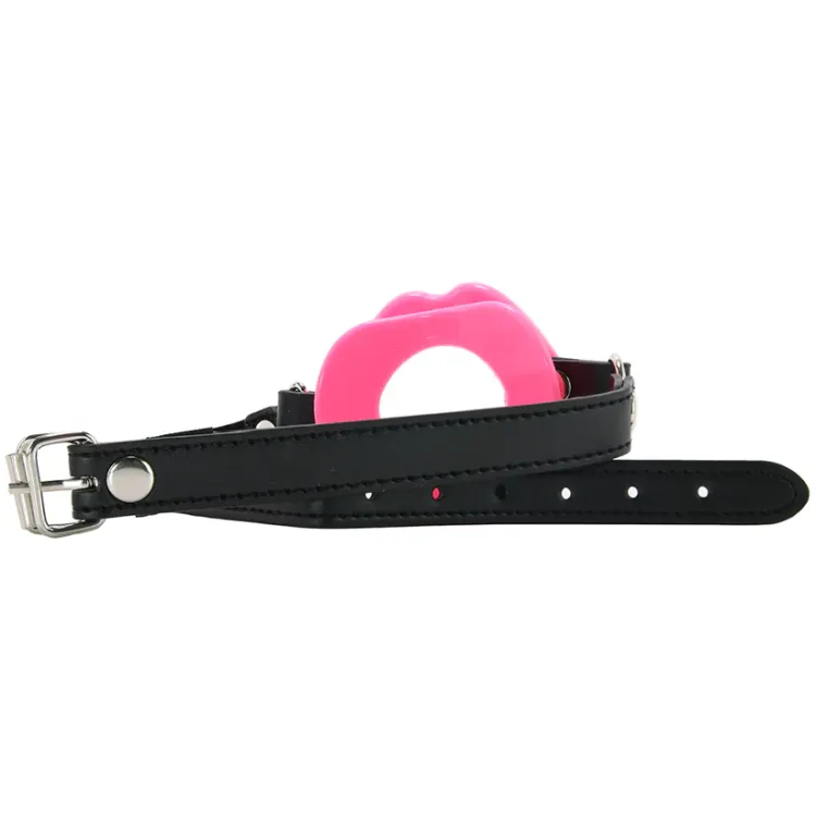 Silicone Lips Adjustable Open-Mouth Gag Pink Silicone Lips Adjustable Open-Mouth Gag Pink