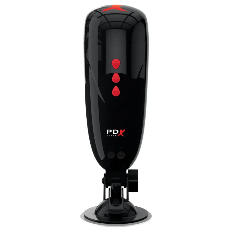 PDX Elite Dirty Talk Vibrating Vagina Stroker with Hands-Free Suction Cup PDX Elite Dirty Talk Vibrating Vagina Stroker with Hands-Free Suction Cup