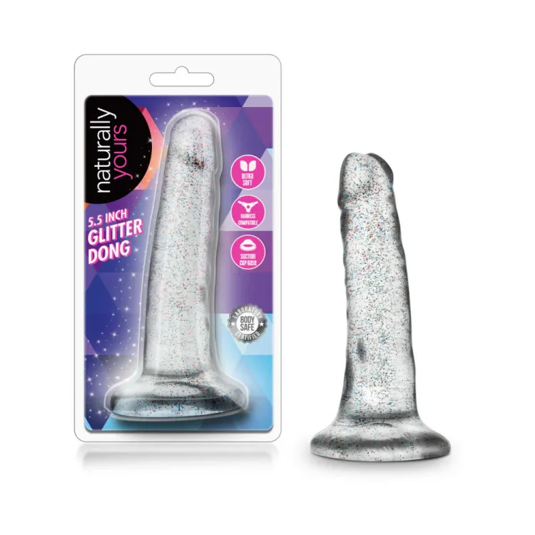 5.5 in. Glitter Cock Realistic Dildo Clear 5.5 in. Glitter Cock Realistic Dildo Clear