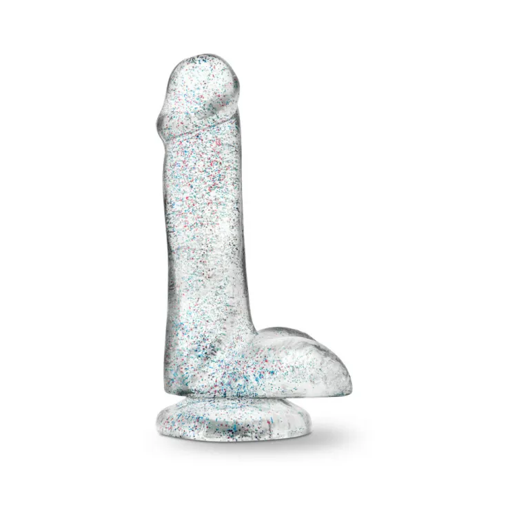 6 in. Glitter Cock Realistic Dildo with Balls Clear 6 in. Glitter Cock Realistic Dildo with Balls Clear