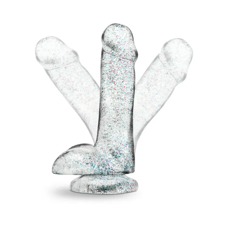 6 in. Glitter Cock Realistic Dildo with Balls Clear 6 in. Glitter Cock Realistic Dildo with Balls Clear
