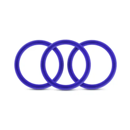 Silicone Cock Ring 3-Pack Medium Indigo