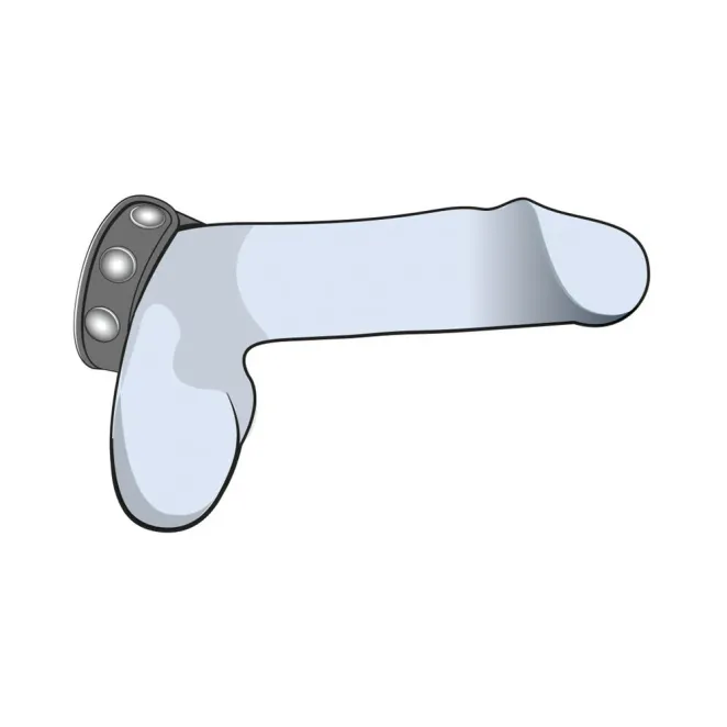 Silicone 3-Snap Cock Strap Black