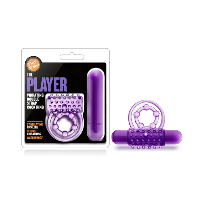 Vibrating Thumping Cock Ring with Ball Strap