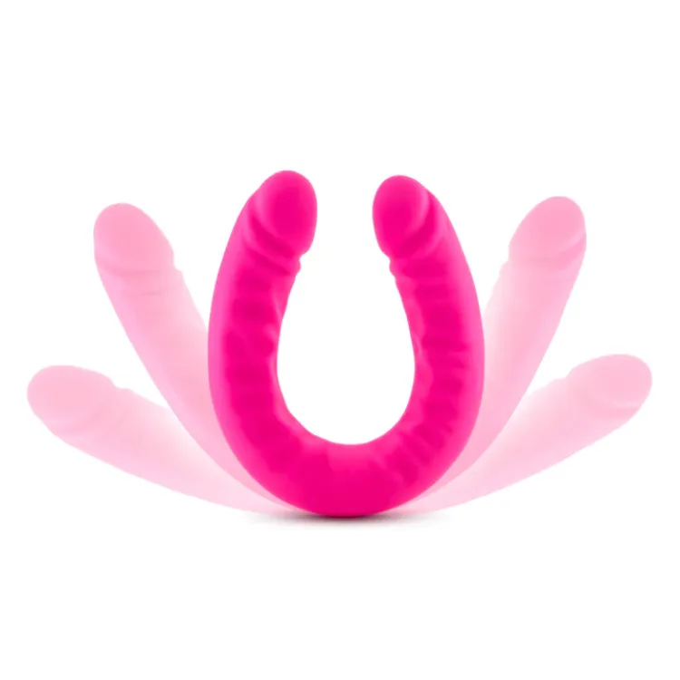 18 in. Realistic Silicone Slim Dual Ended Dildo Hot Pink 18 in. Realistic Silicone Slim Dual Ended Dildo Hot Pink