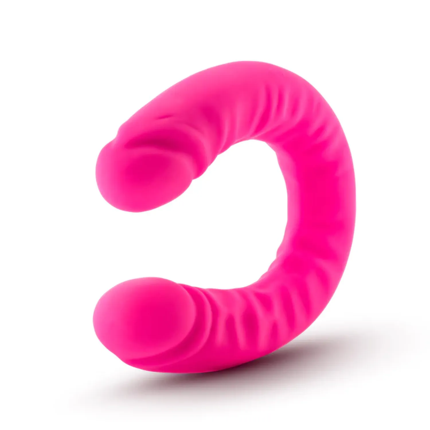 18 in. Realistic Silicone Slim Dual Ended Dildo Hot Pink