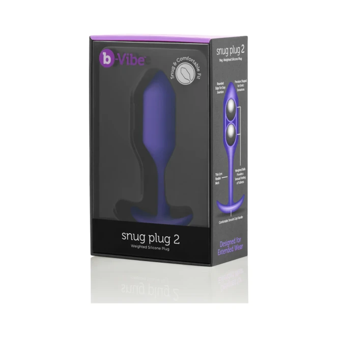 b-Vibe Snug Plug 2 Medium Weighted Silicone Butt Plug 4 Inch
