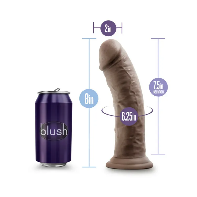 8 in. Posable Dual Density Dildo Brown 8 in. Posable Dual Density Dildo Brown