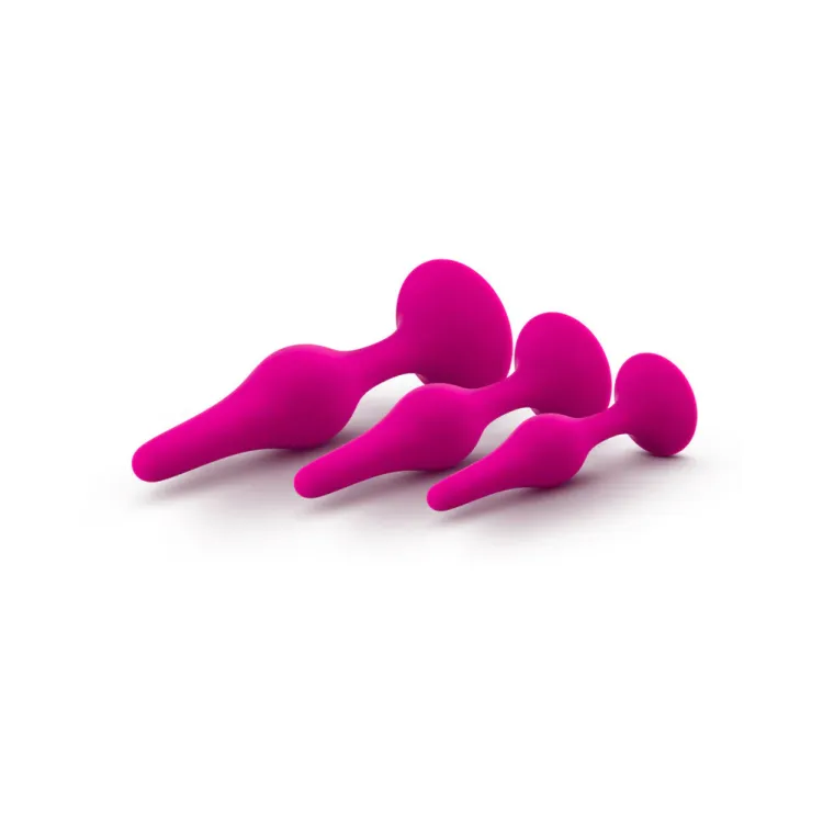 Anal Luxe Beginner Silicone Butt Plug 3-pc Kit Anal Luxe Beginner Silicone Butt Plug 3-pc Kit