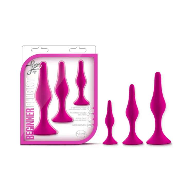 Anal Luxe Beginner Silicone Butt Plug 3-pc Kit Anal Luxe Beginner Silicone Butt Plug 3-pc Kit