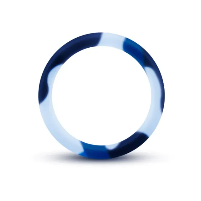 Silicone Cock Ring Blue Camouflage