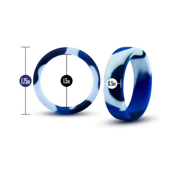 Silicone Cock Ring Blue Camouflage Silicone Cock Ring Blue Camouflage