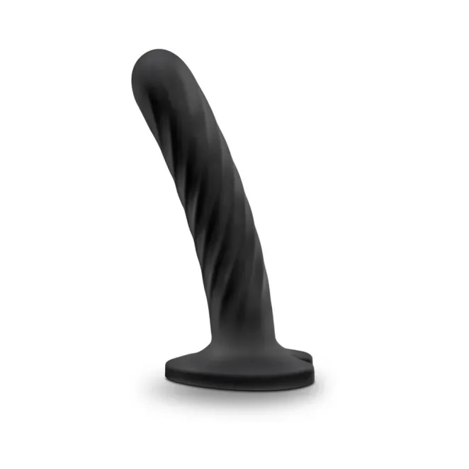 5 Inch Curved Twisted Silicone Dildo Black