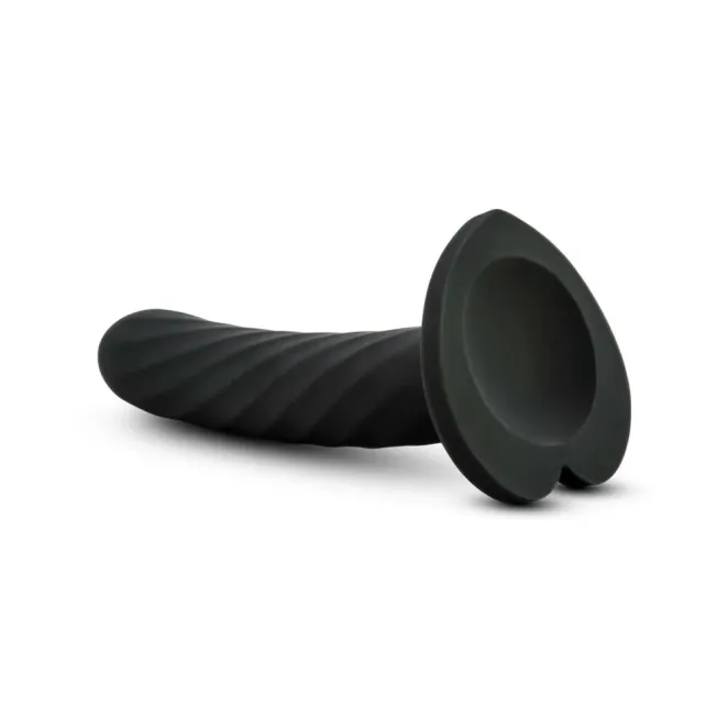 5 Inch Curved Twisted Silicone Dildo Black