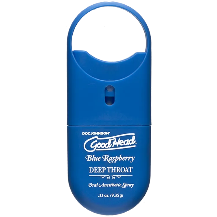 GoodHead Deep Throat Spray To-Go Blue Raspberry .33 oz GoodHead Deep Throat Spray To-Go Blue Raspberry .33 oz
