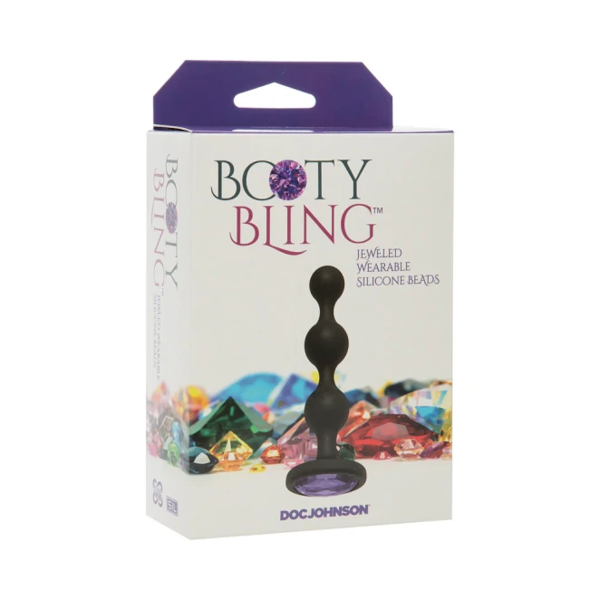 Doc Johnson Booty Bling Jeweled Wearable Silicone Anal Beads Purple