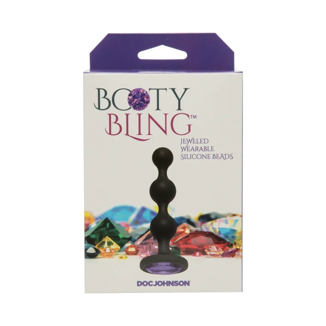 Doc Johnson Booty Bling Jeweled Wearable Silicone Anal Beads Purple