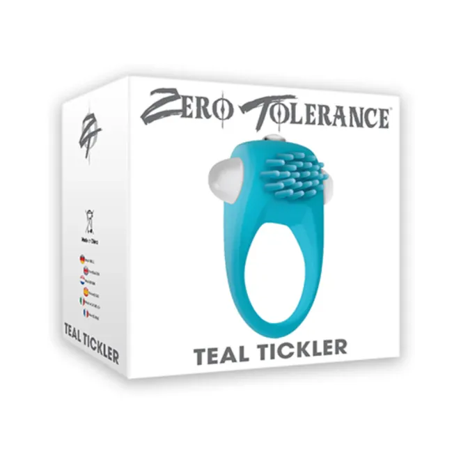 Teal Tickler Single-Speed Vibrating Silicone Cock Ring