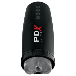 PDX Elite Motobator 2 Thrusting Vibrating Vagina Masturbator Clear
