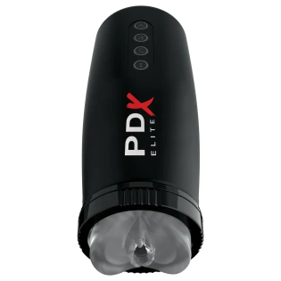 PDX Elite Motobator 2 Thrusting Vibrating Vagina Masturbator Clear