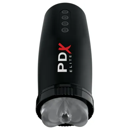 PDX Elite Motobator 2 Thrusting Vibrating Vagina Masturbator Clear