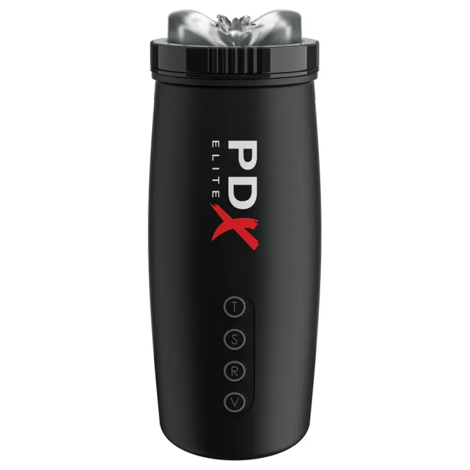 PDX Elite Motobator 2 Thrusting Vibrating Vagina Masturbator Clear