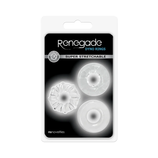 Renegade Dyno Super Stretchy Cock Ring Set Clear (3 Piece)