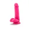 6.5 Inch Realistic Silicone Dual Density Dildo with Balls Pink