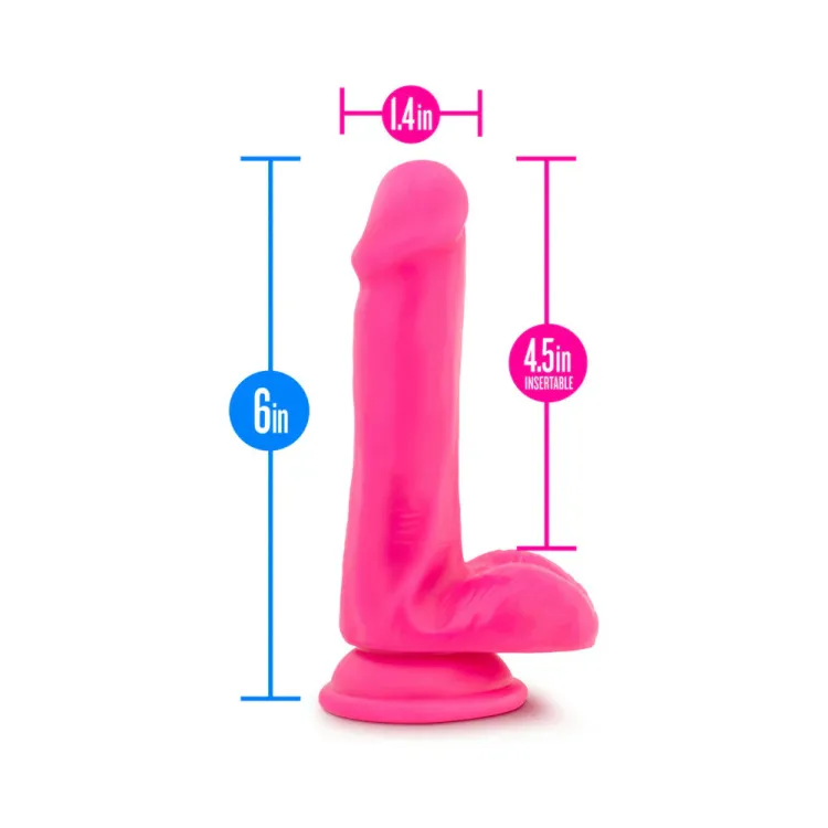 6 in. Realistic Silicone Dual Density Dildo with Balls Pink 6 in. Realistic Silicone Dual Density Dildo with Balls Pink