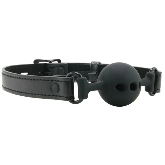 Adjustable Locking Breathable Ball Gag Black