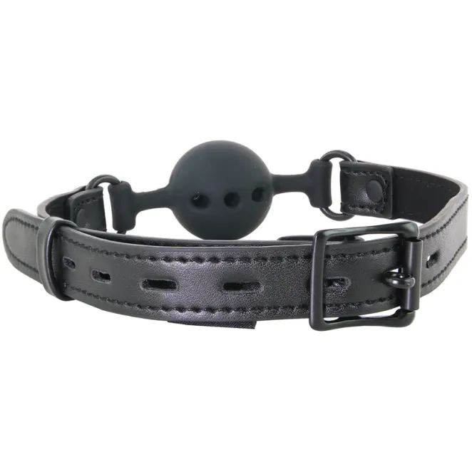 Adjustable Locking Breathable Ball Gag Black