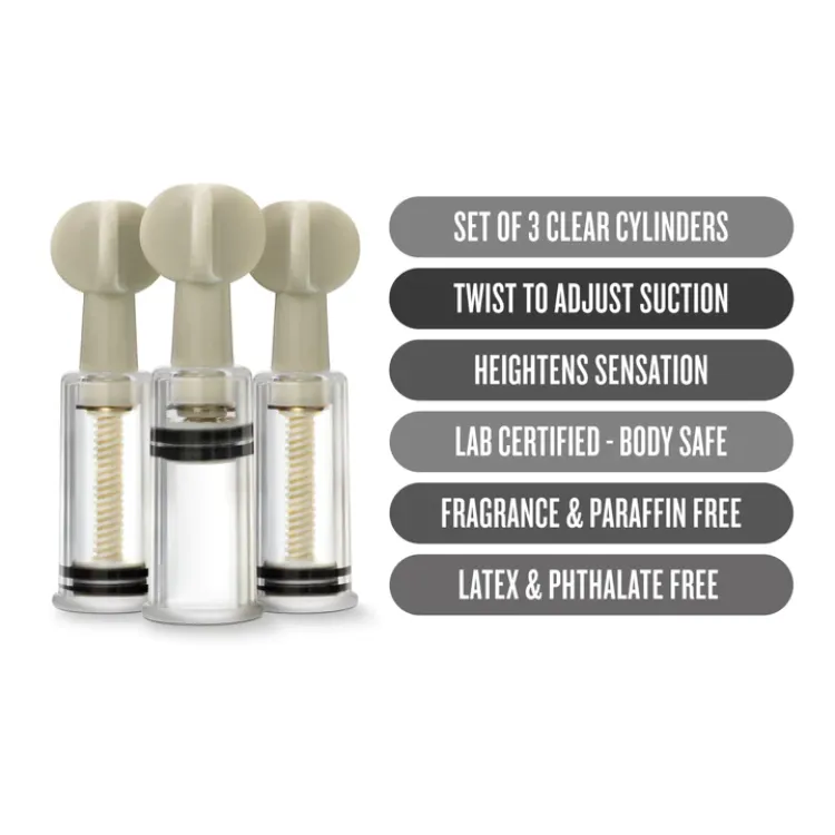 Temptasia Clit & Nipple Twist Suckers 3-Piece Set Temptasia Clit & Nipple Twist Suckers 3-Piece Set