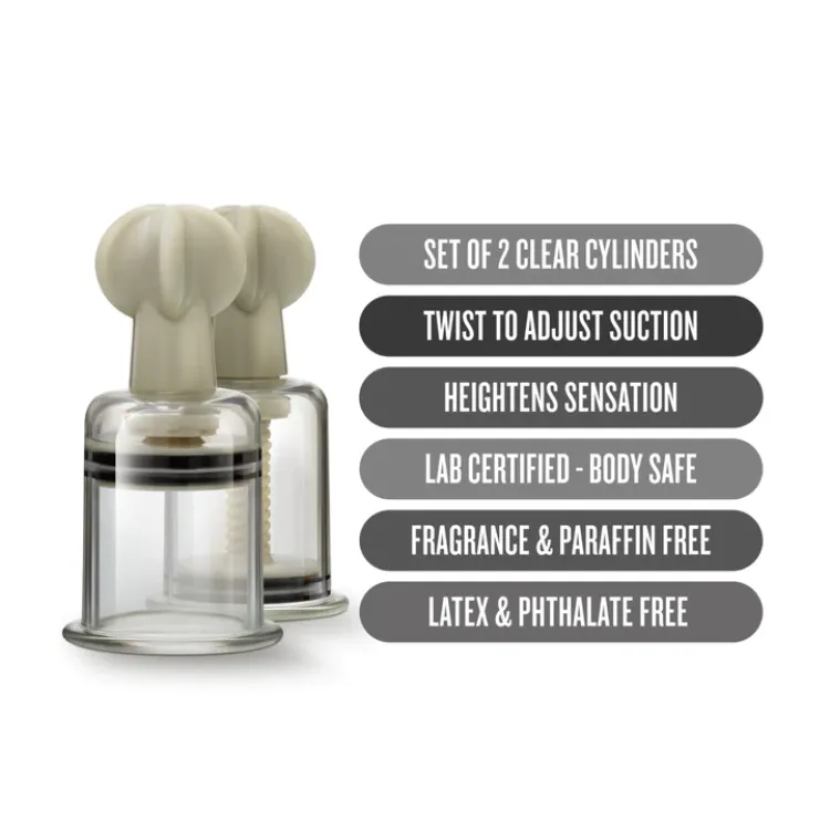 Temptasia Clit & Nipple Twist Suckers 2-Piece Set Large Temptasia Clit & Nipple Twist Suckers 2-Piece Set Large