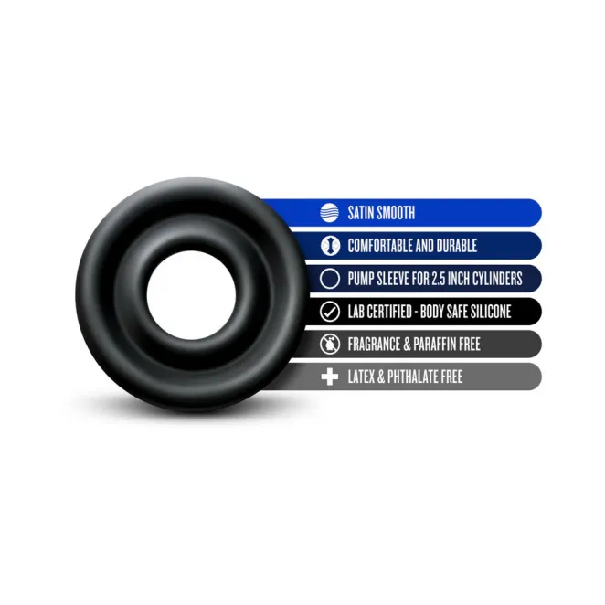 silicone pump sleeve large black for 2.5 inch pump cylinders