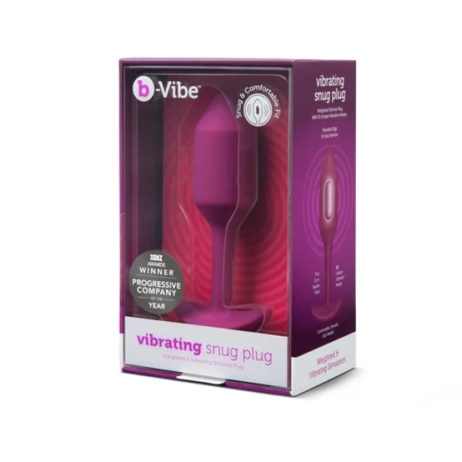 b-Vibe Vibrating Snug Plug Medium Weighted Silicone Butt Plug 3 Inch