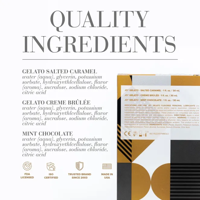 System JO Tri Me Gelato Triple Pack Lubricants 1 oz.