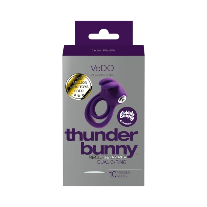 VeDO Thunder Bunny Dual Cock Ring Purple