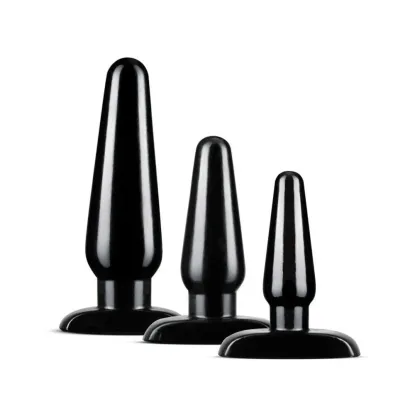 Anal 3-Piece Butt Plug Trainer Kit Black