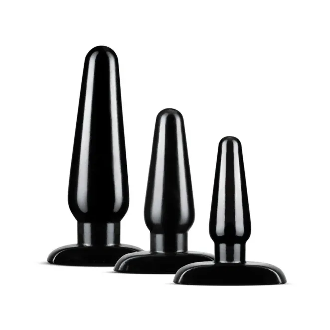 Anal 3-Piece Butt Plug Trainer Kit Black